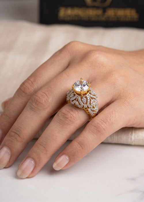 Shop the Huda Gold Plated Ring from Zarosh Jewel