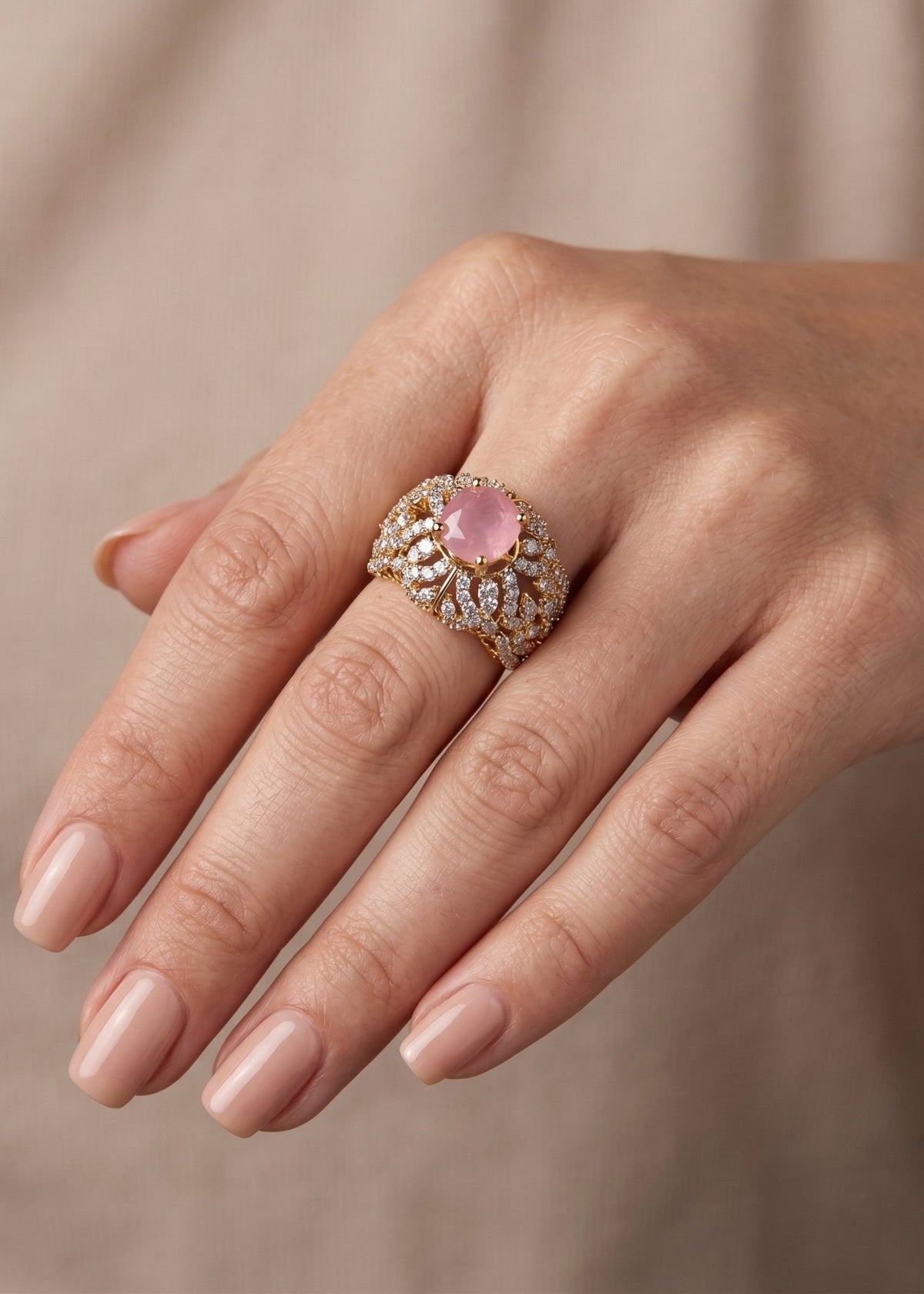 Shop the Huda Gold Plated Ring from Zarosh Jewel