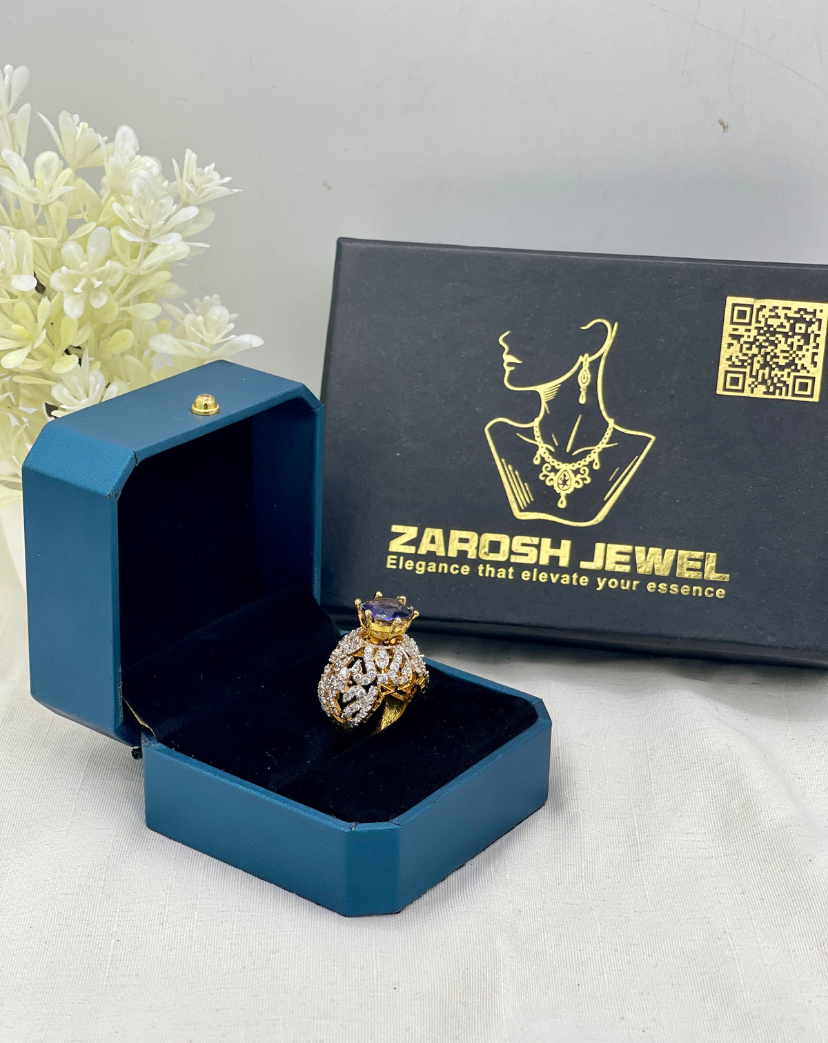 Shop the Huda Gold Plated Ring from Zarosh Jewel