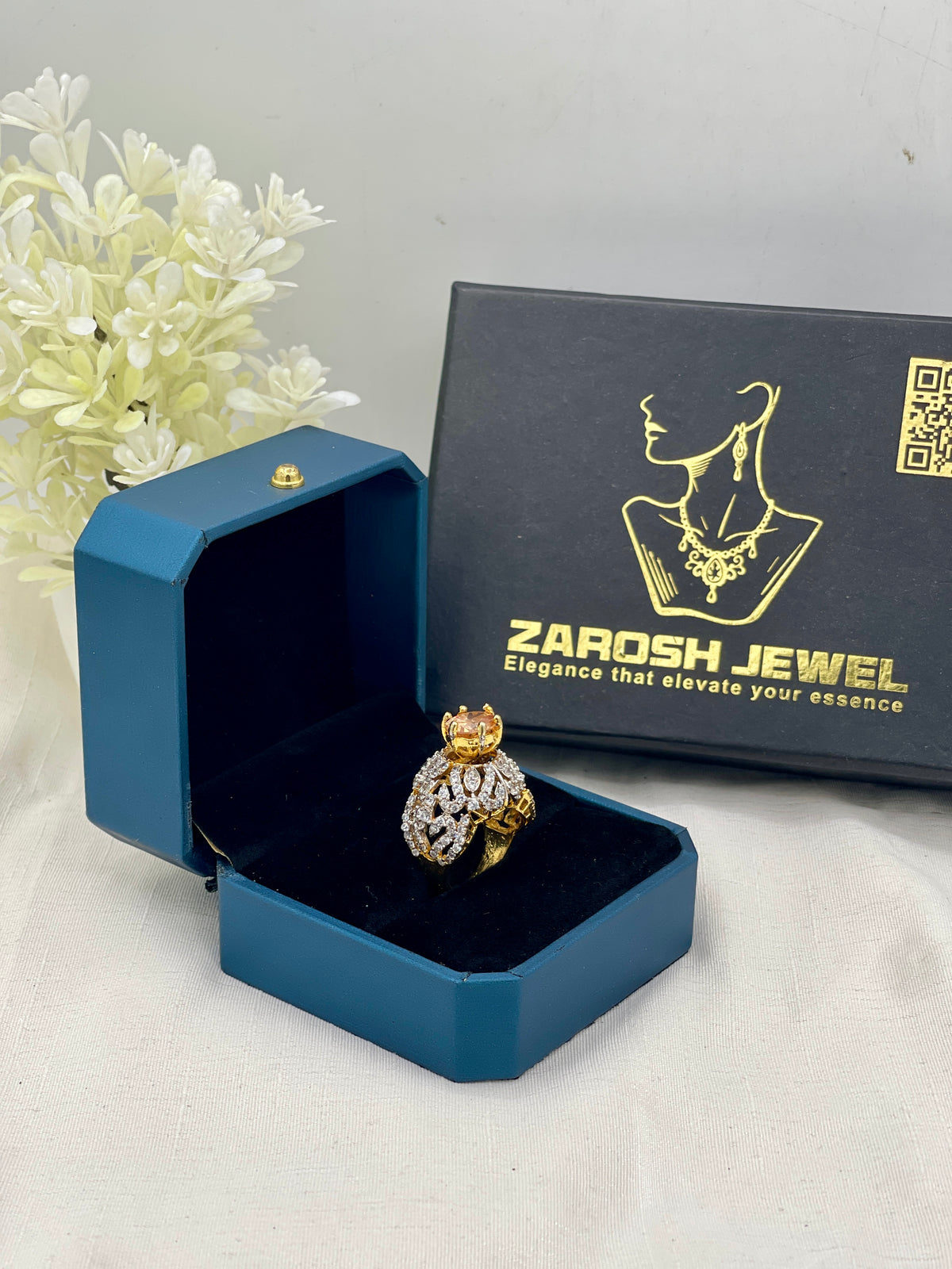 Shop the Huda Gold Plated Ring from Zarosh Jewel