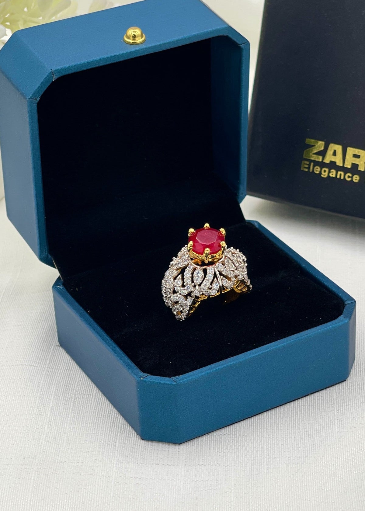 Shop the Huda Gold Plated Ring from Zarosh Jewel