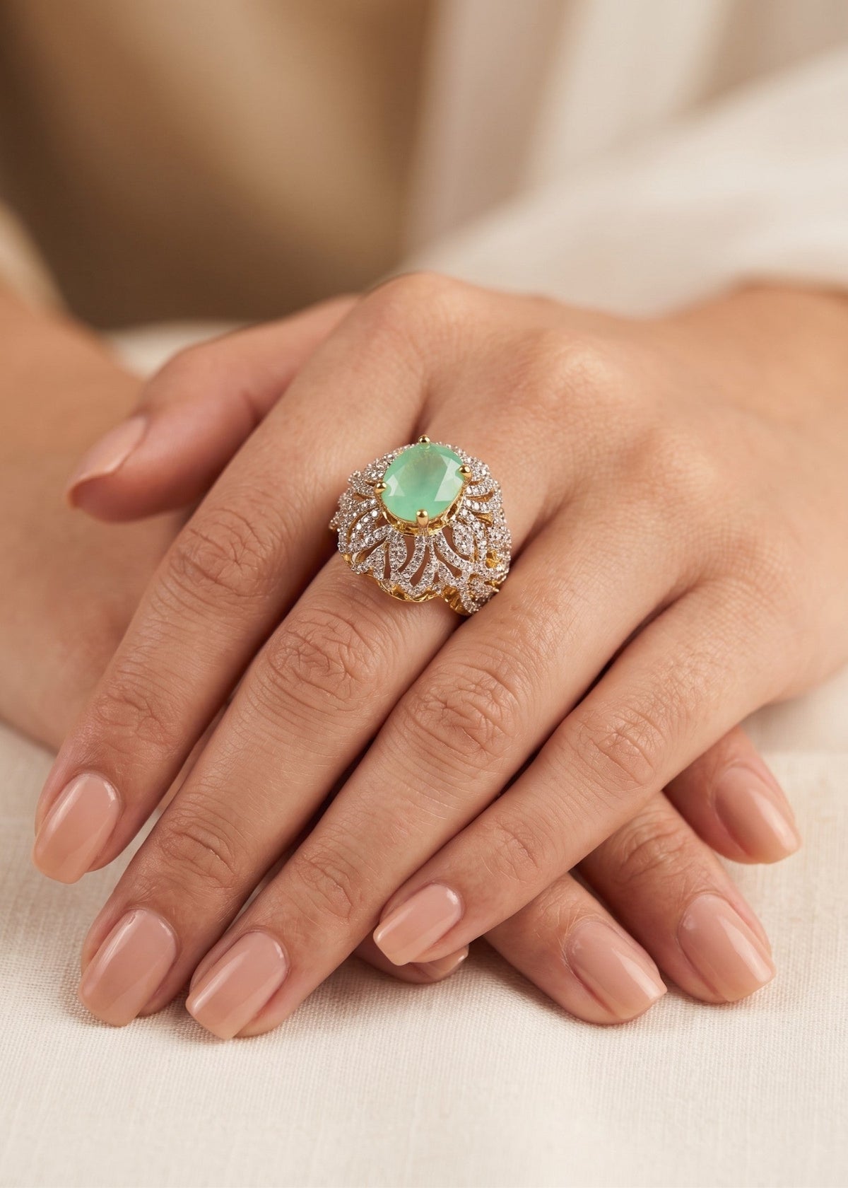 Shop the Huda Gold Plated Ring from Zarosh Jewel