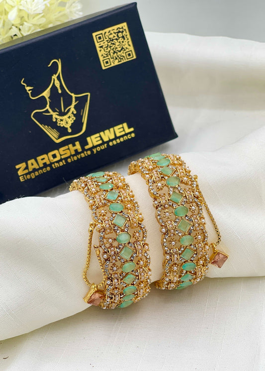 Humaira Openable Bangle Set by Zarosh Jewel