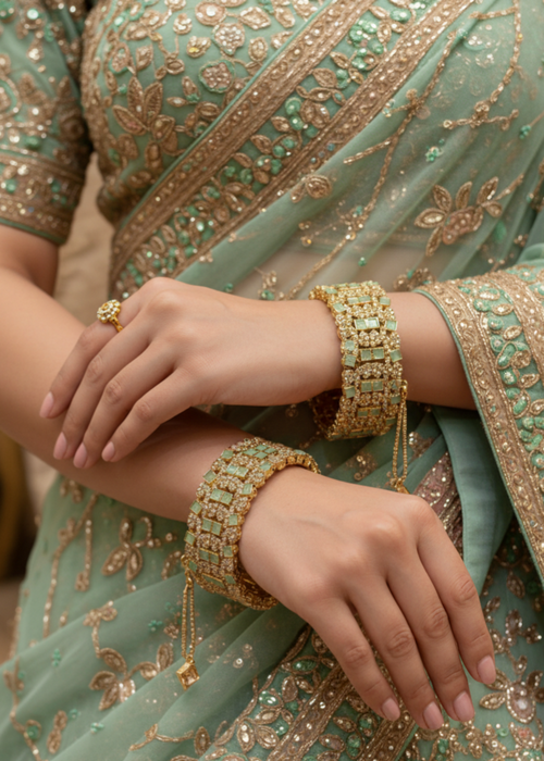 Shop the Imperial Garnet Bangles Openable from Zarosh Jewel