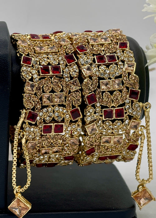 Shop the Imperial Garnet Bangles Openable from Zarosh Jewel