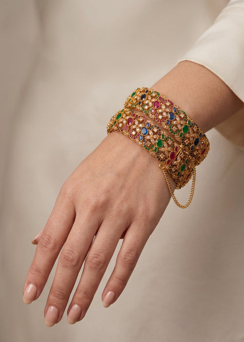 Jasmin Antique Kara Set by Zarosh Jewel