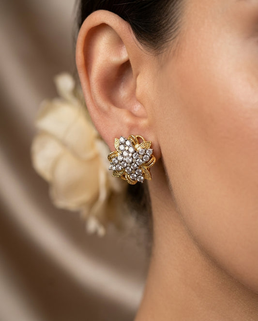 Laiba Crystal Bloom Studs by Zarosh Jewel