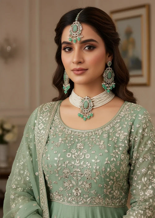 Lumiera Pearl Choker Set by Zarosh Jewel