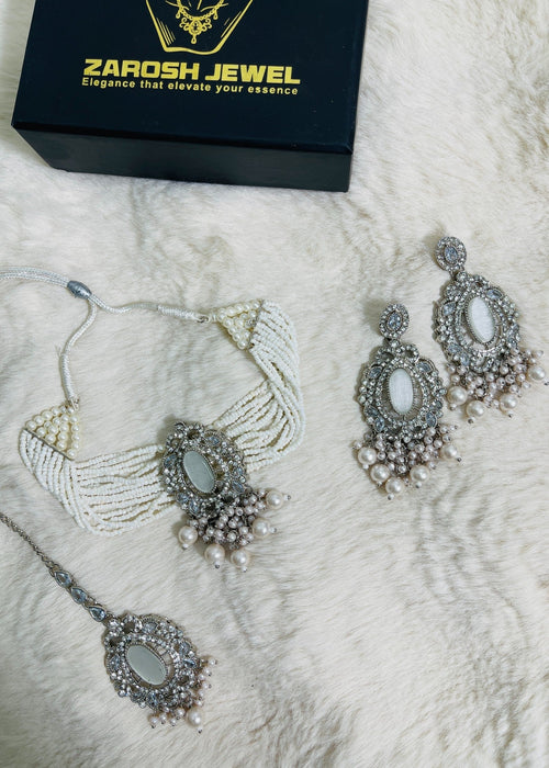 Shop the Lumiera Pearl Choker Set from Zarosh Jewel