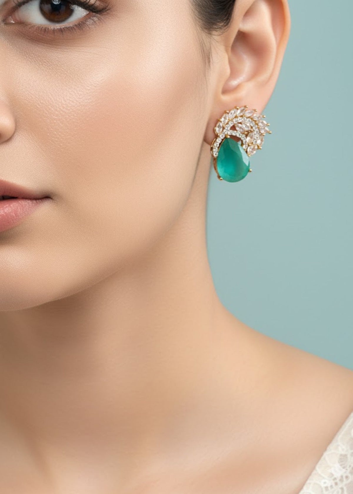 Shop the Luna Crystal Drop Earrings from Zarosh Jewel
