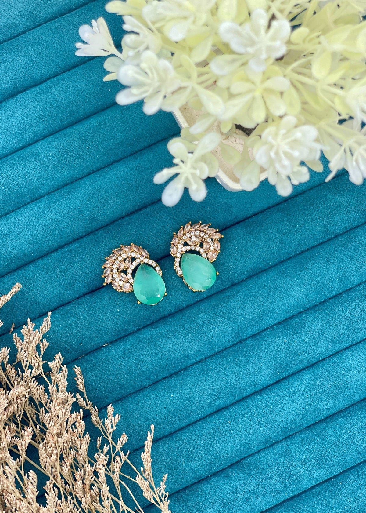 Shop the Luna Crystal Drop Earrings from Zarosh Jewel