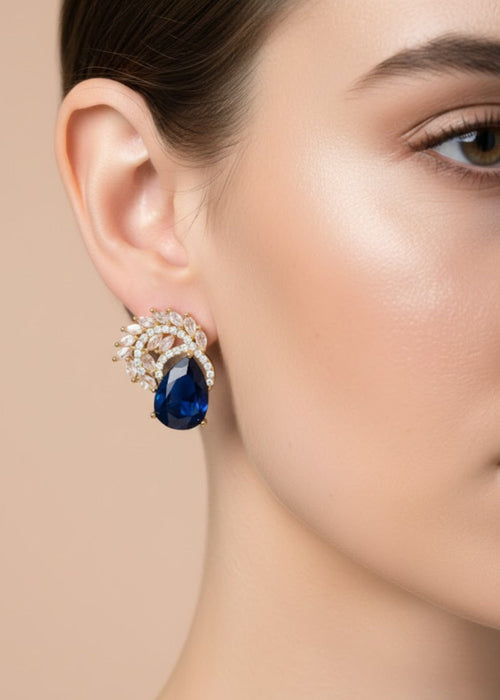 Shop the Luna Crystal Drop Earrings from Zarosh Jewel