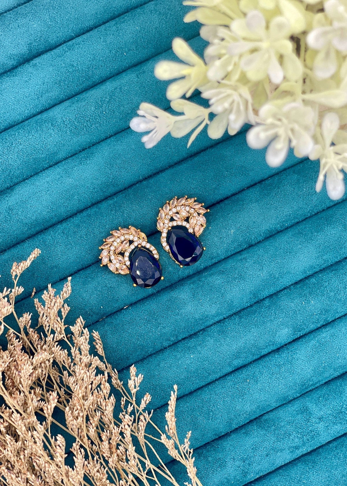 Shop the Luna Crystal Drop Earrings from Zarosh Jewel