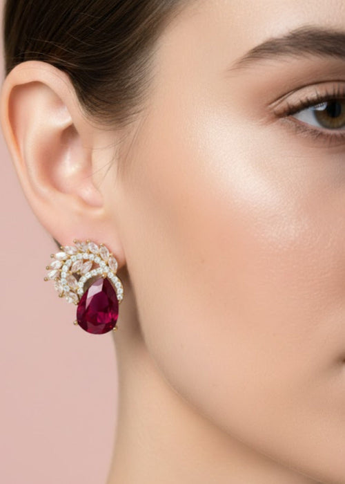 Shop the Luna Crystal Drop Earrings from Zarosh Jewel