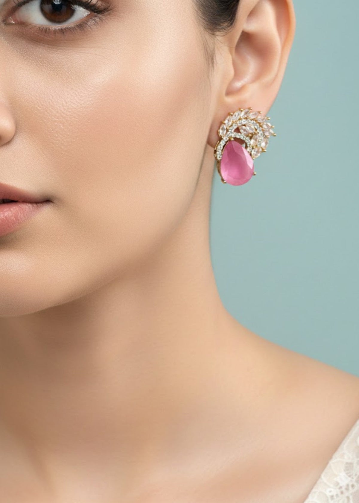 Shop the Luna Crystal Drop Earrings from Zarosh Jewel