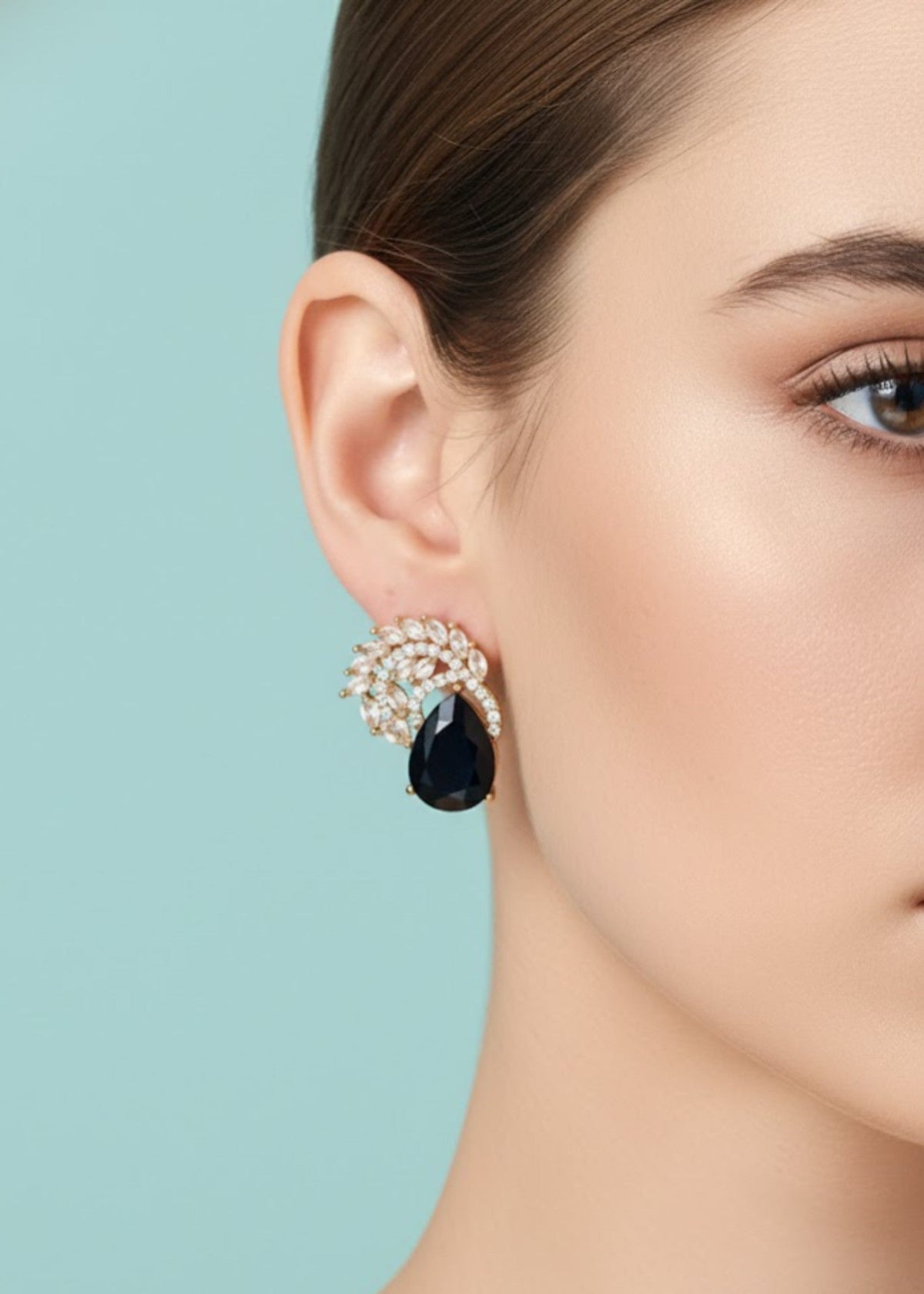 Shop the Luna Crystal Drop Earrings from Zarosh Jewel