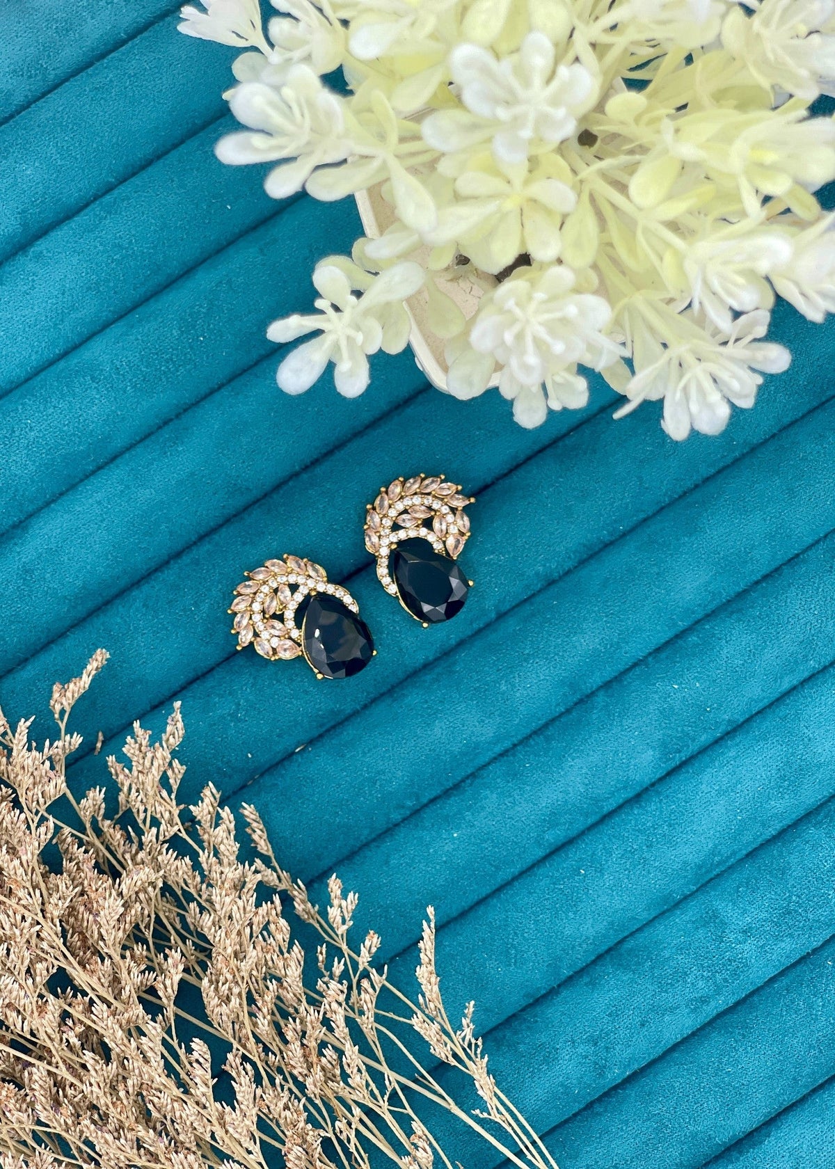 Shop the Luna Crystal Drop Earrings from Zarosh Jewel