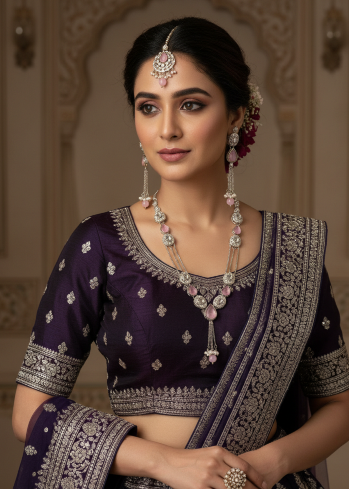 Lunara Grace Necklace Set by Zarosh Jewel