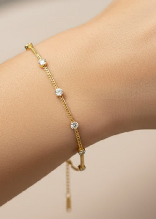Lustre Line Gold Bracelet by Zarosh Jewel