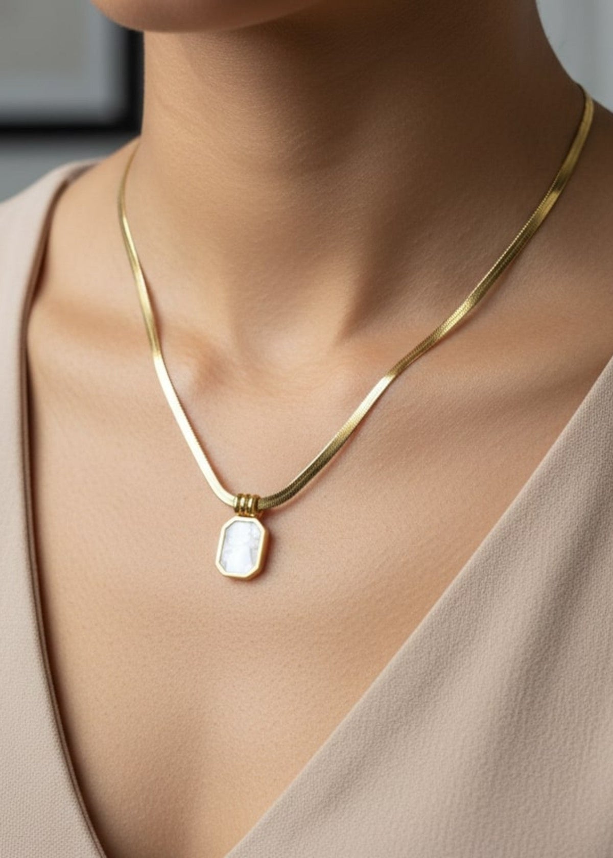 Shop the Luxe Snake Chain Pendant from Zarosh Jewel