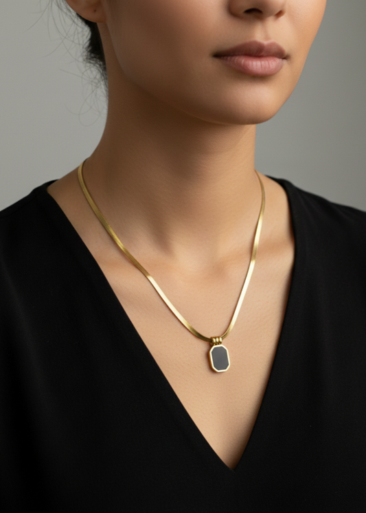 Luxe Snake Chain Pendant by Zarosh Jewel
