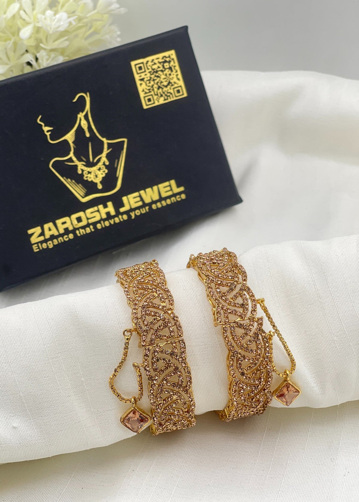 Madiha Openable Bangle Set by Zarosh Jewel