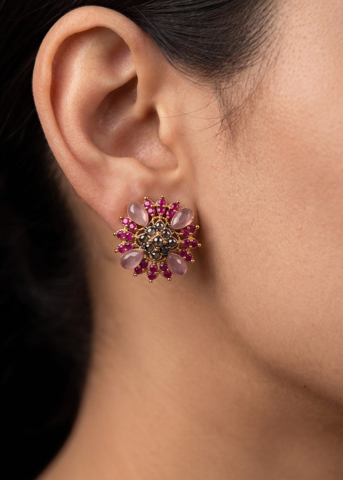 Mahveen Traditional Studs by Zarosh Jewel