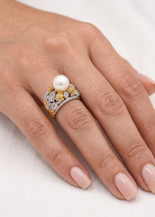 Maisa Gold Plated Ring by Zarosh Jewel