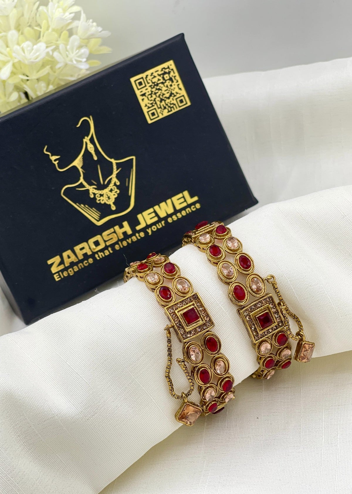 Shop the Maliha Openable Bangle Set from Zarosh Jewel