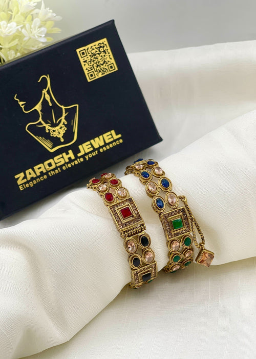 Shop the Maliha Openable Bangle Set from Zarosh Jewel
