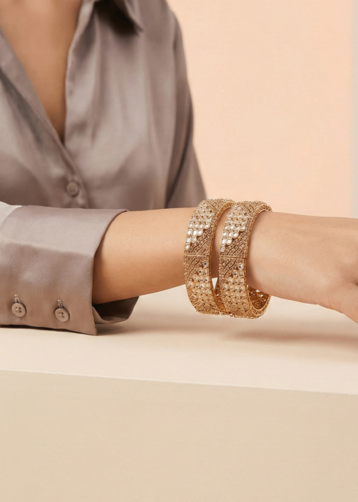 Shop the Manaal Openable Bangle from Zarosh Jewel