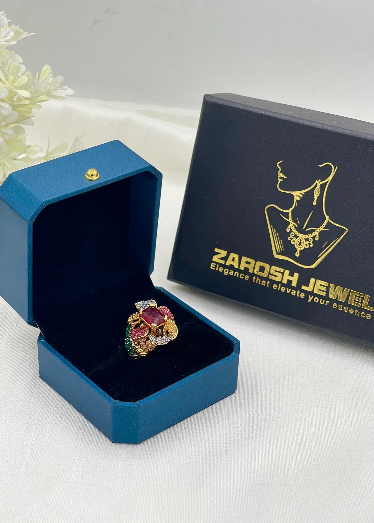 Mariyah Gold Plated Ring by Zarosh Jewel