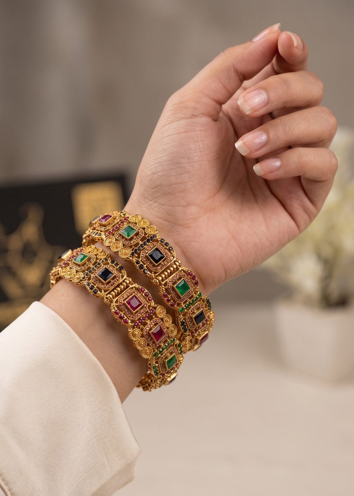 Shop the Maryam Square Karas from Zarosh Jewel
