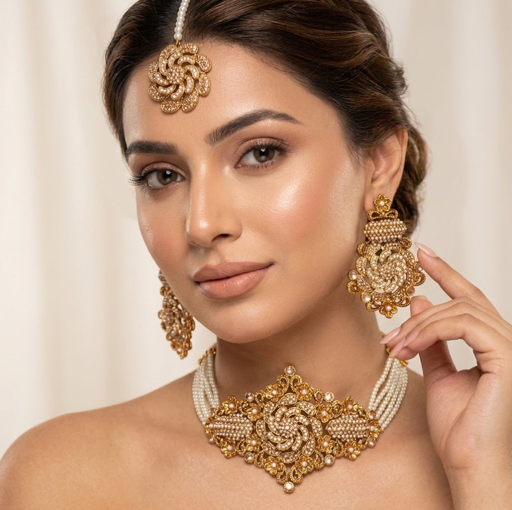 Maymuna Choker set by Zarosh Jewel