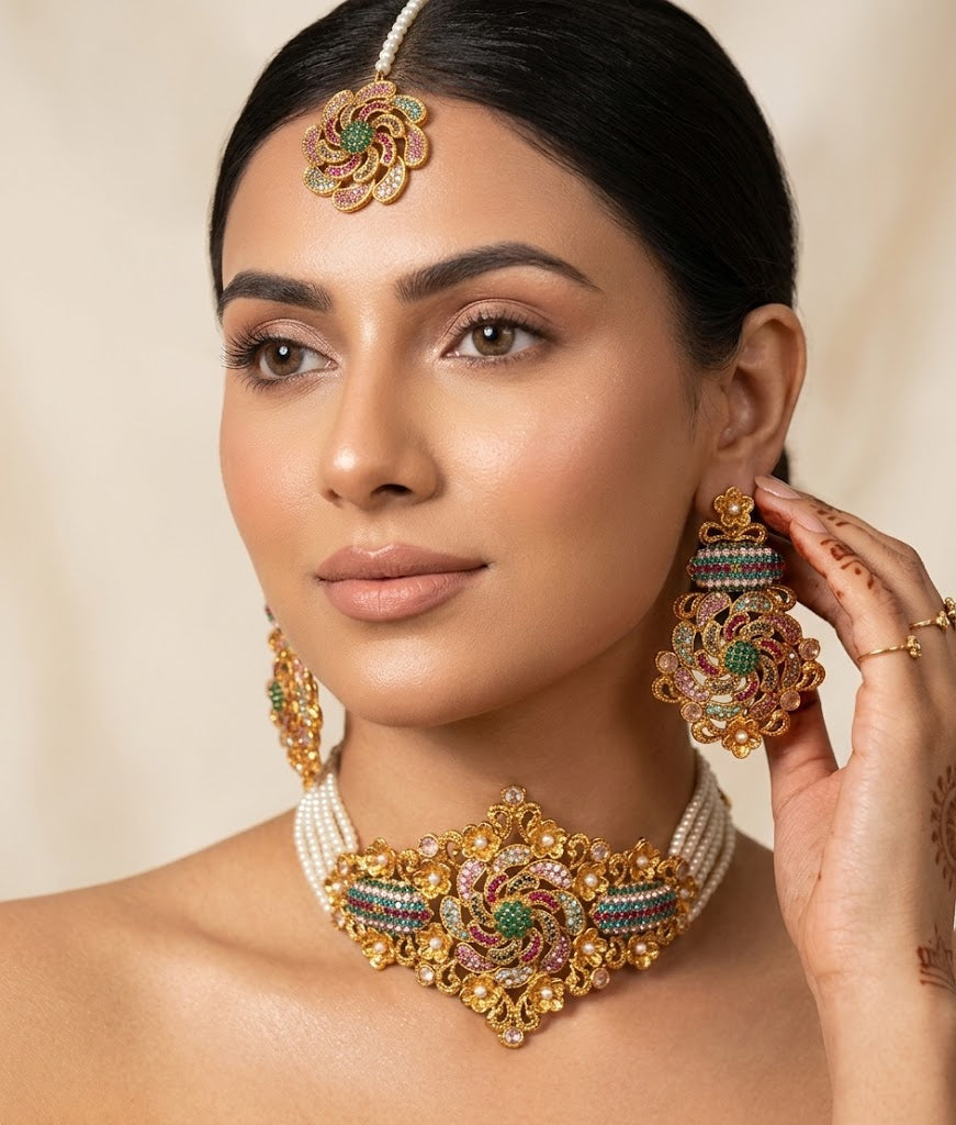 Shop the Maymuna Choker set from Zarosh Jewel