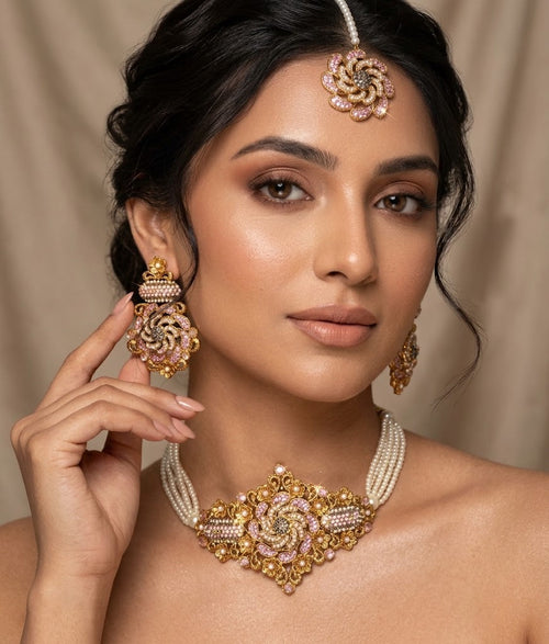 Shop the Maymuna Choker set from Zarosh Jewel