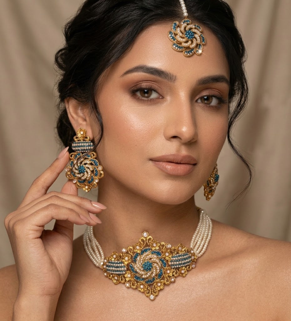 Shop the Maymuna Choker set from Zarosh Jewel