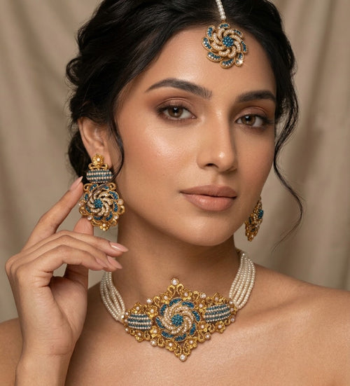 Shop the Maymuna Choker set from Zarosh Jewel