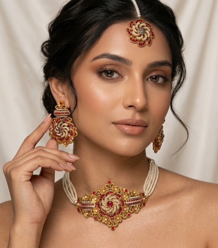 Shop the Maymuna Choker set from Zarosh Jewel