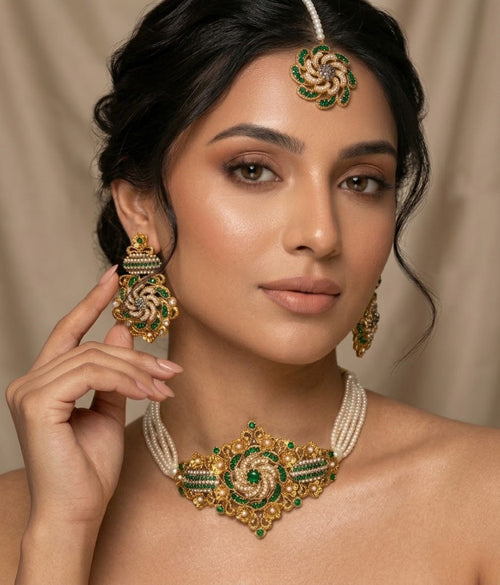 Shop the Maymuna Choker set from Zarosh Jewel