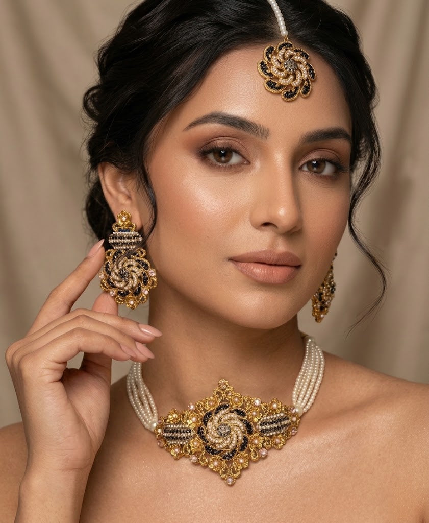 Shop the Maymuna Choker set from Zarosh Jewel