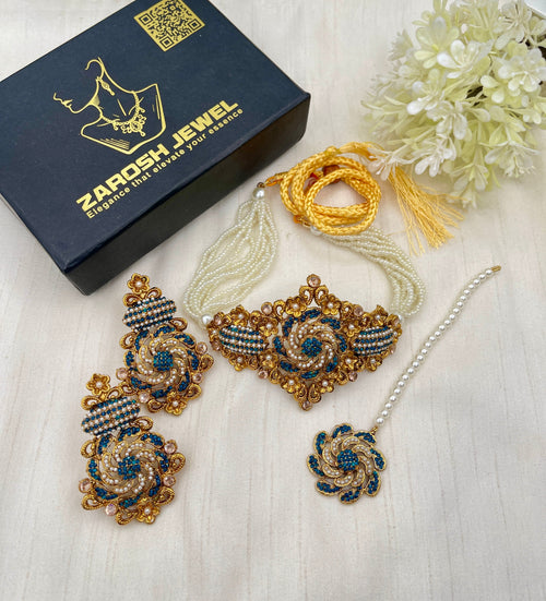 Shop the Maymuna Choker set from Zarosh Jewel