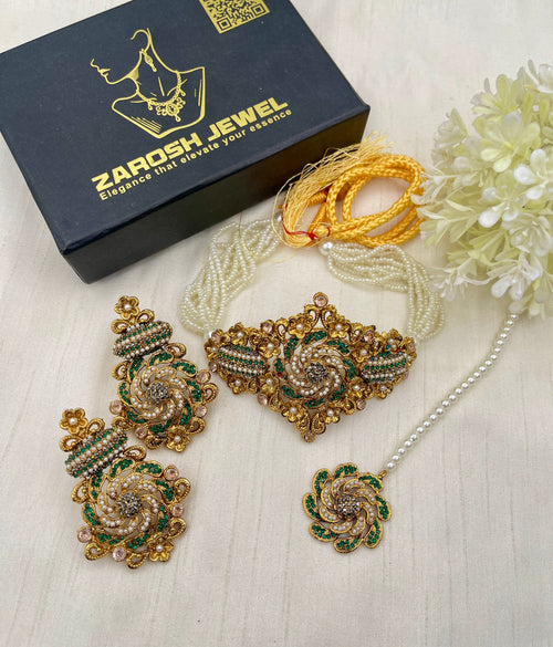 Shop the Maymuna Choker set from Zarosh Jewel