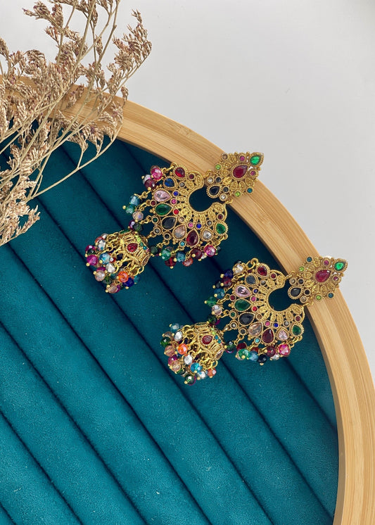 Meher Royal Chandbali Jhumka Earrings