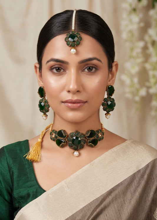 Mehar Choker Set by Zarosh Jewel