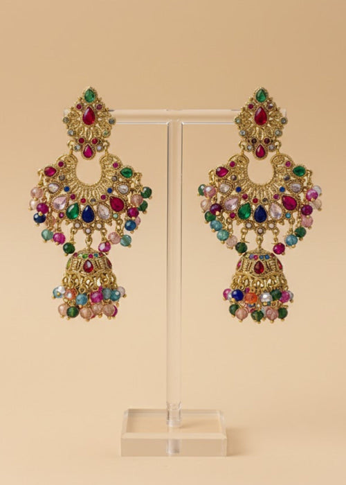 Shop the Meher Royal Chandbali Jhumka Earrings from Zarosh Jewel