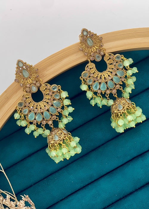 Shop the Meher Royal Chandbali Jhumka Earrings from Zarosh Jewel