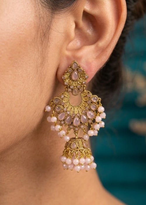 Shop the Meher Royal Chandbali Jhumka Earrings from Zarosh Jewel