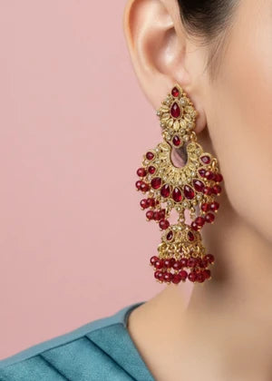 Meher Royal Chandbali Jhumka Earrings