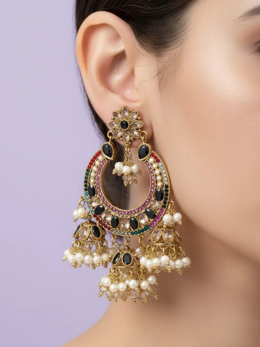 Meherbano Chandbali Pearl Earring | ZAROSH JEWEL